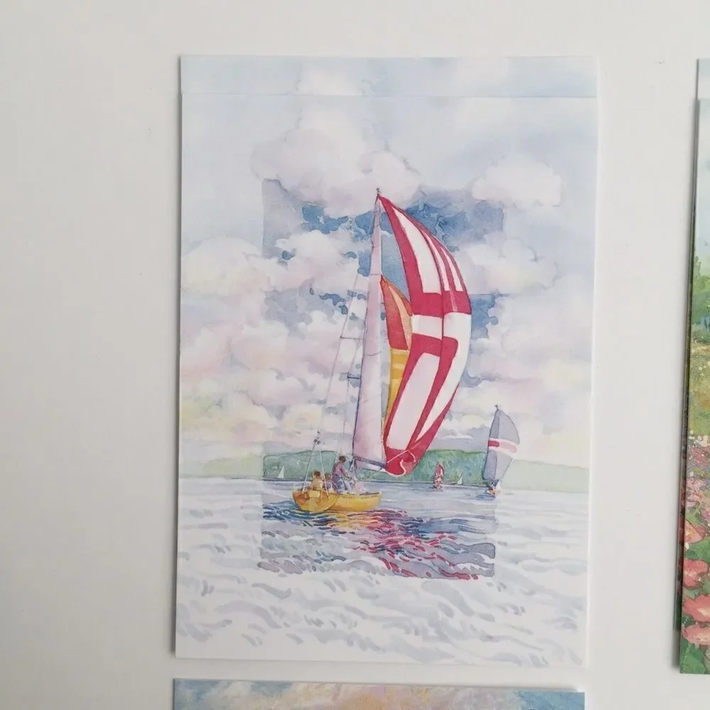 Vintage Current Birthday Cards Bundle/Lot 8 Scenic View Design Printed in USA